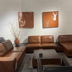 Leather Sectional Living Room Set