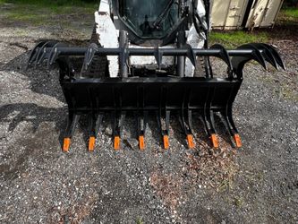 Grapple bucket bobcat grapple 78” skid steer grapple new clamp bucket grass forks