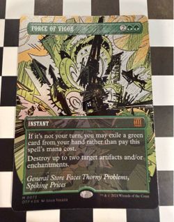 Force of Vigor (Textured Foil) - Outlaws of Thunder Junction: Breaking News (OTP) $100 obo MTG SINGLE high end