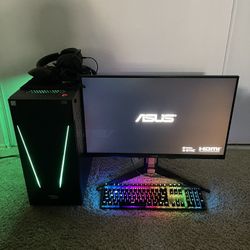 Gaming PC, Monitor, HeadSet & Keyboard