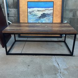 Wood + Metal Industrial Table — Great Condition