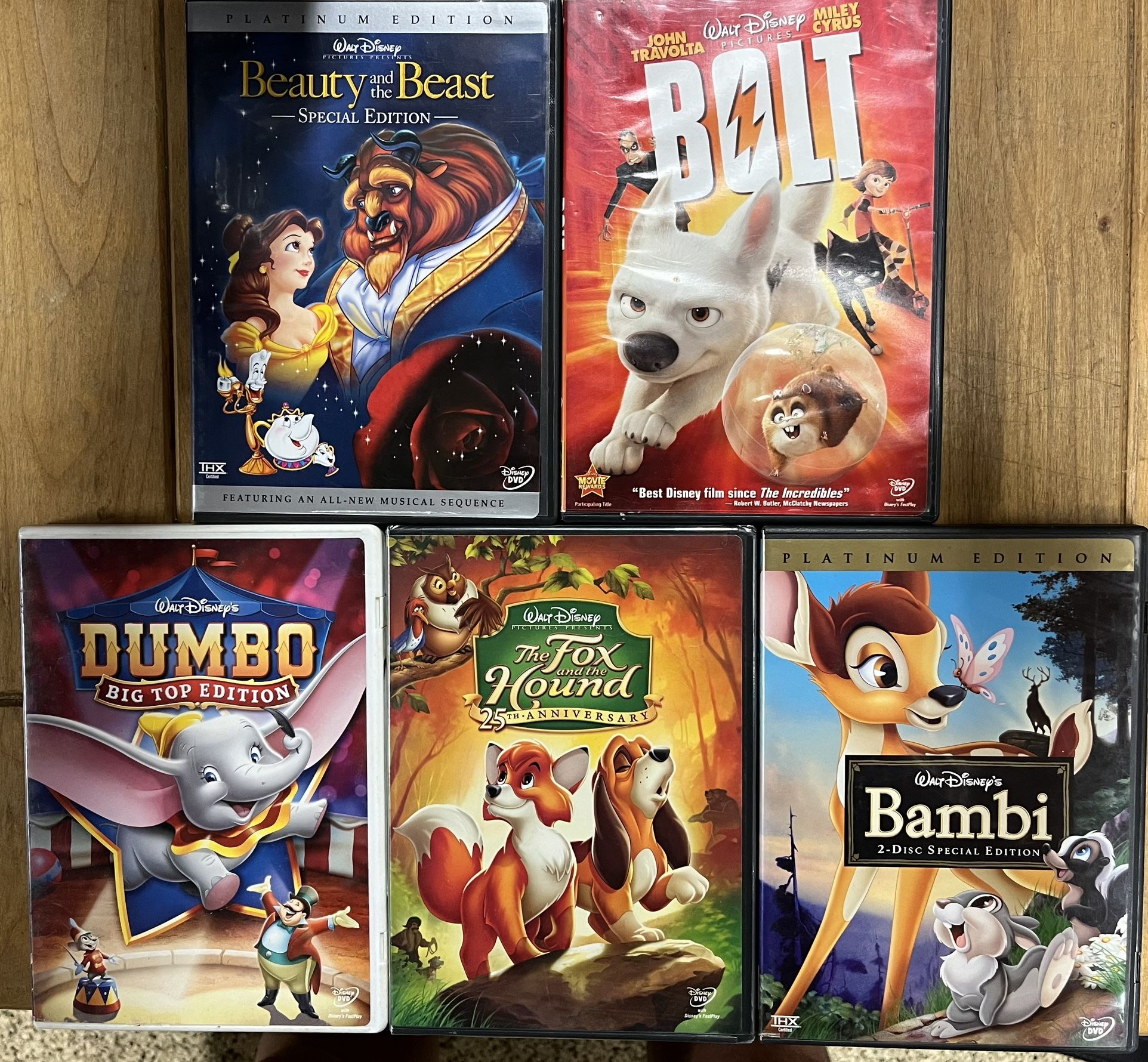 5 Disney Animated Classics On DVD (+1)