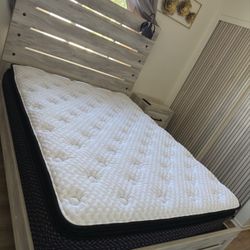 Queen Bed frame And mattress 