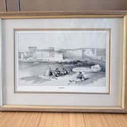 3 Framed Prints of Middle East Sites by David Roberts in 1830s and 1840s