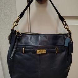 Coach 'Chelsea Ashlyn' Blue Leather Hobo Bag