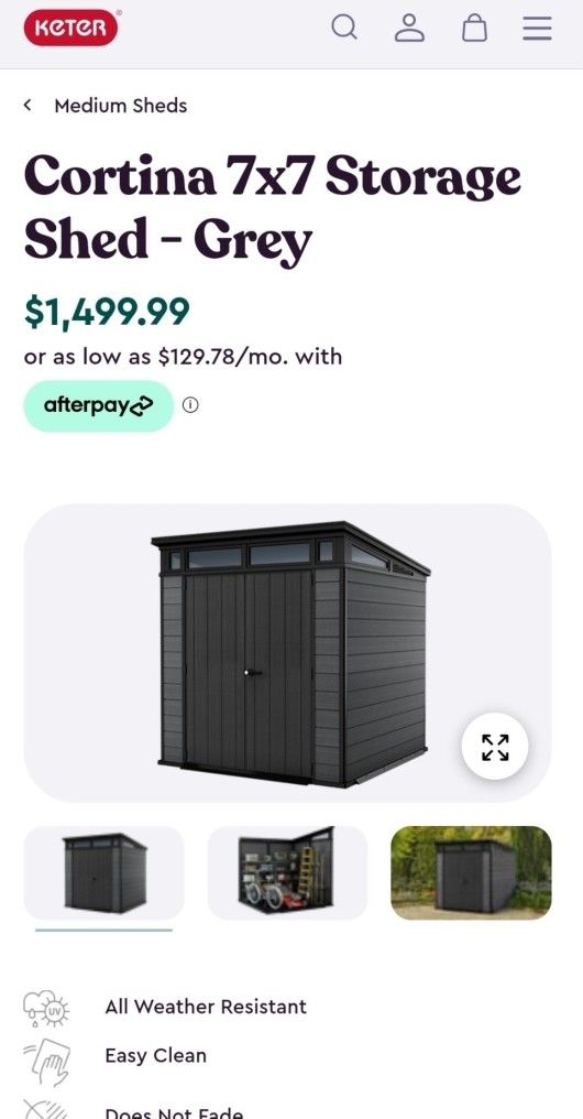 Keter Cortina 7x7 Storage Shed $1,100