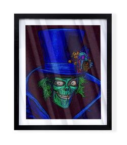 Custom art piece of the hatbox ghost from Disneyland haunted mansion