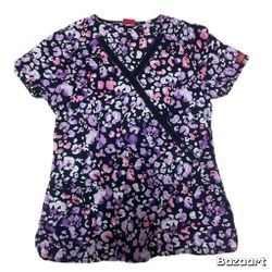 Sz S Pink And Purple Leopard Print Scrub Top By Dickies