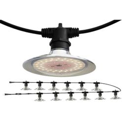 Outdoor Grow Light String for Greenhouse Plants, Waterproof, 44FT(12 Lights) 110V Plug, Daisy Chain,Full Spectrum Wat NEW •Retails For $151.99 On Amaz