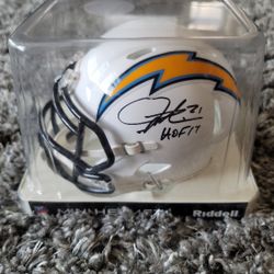 Ladainian Tomlinson #21 San Diego Chargers Signed Mini Helmet Inscribed "HOF 17"