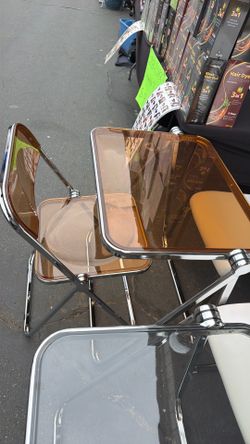 Foldable table and chair