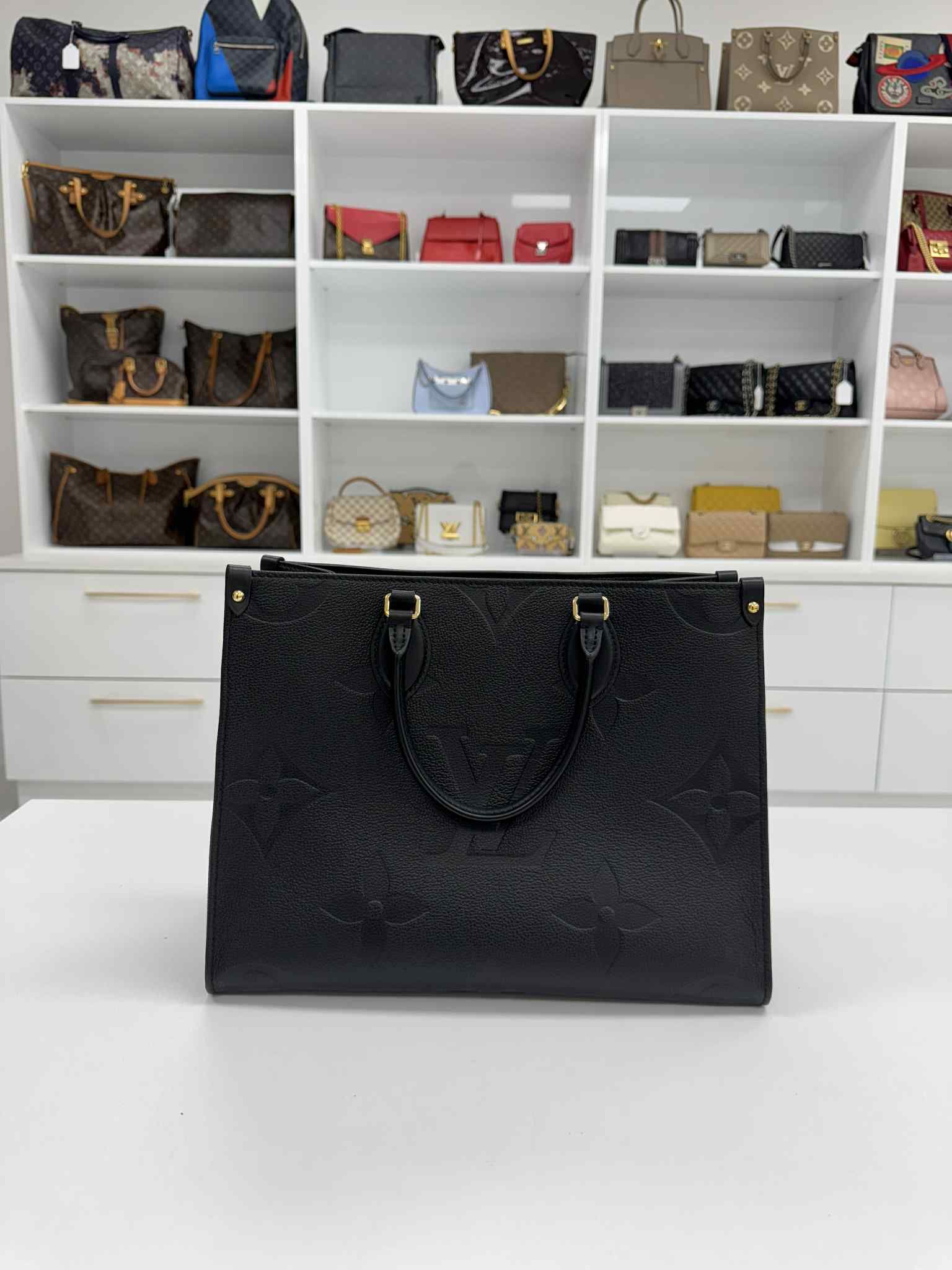 Louis Vuitton Onthego MM Monogram Empreinte Leather Black