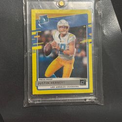 JUSTIN HERBERT RATED ROOKIE CARD 