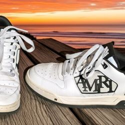 AMIRI Classic Low Top Sneaker (WHITE/BLACK) Size 42/ US 9