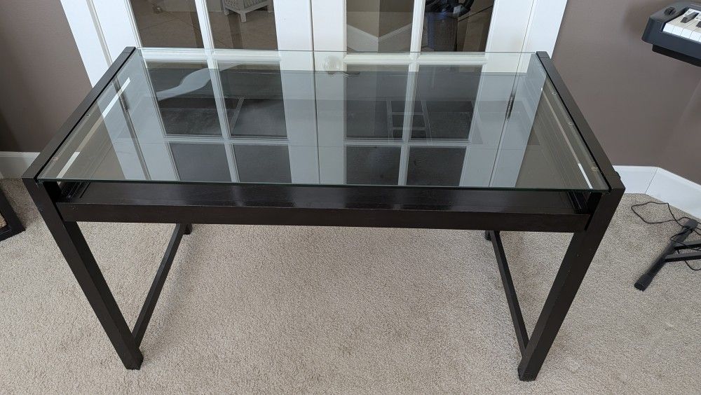 Glass Top Computer Desk (Workstation)
