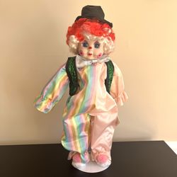 Heritage Clown Porcelain Collectors Doll Musical Send In The Clowns Vintage 17in