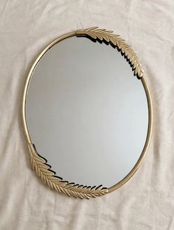 Gold Oval Mirrored Decorative Tray