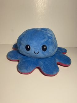 Reversible Toy Octopus Plush Blue/Pink