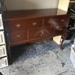 Antique Queen Anne Chest Sideboard Drawer