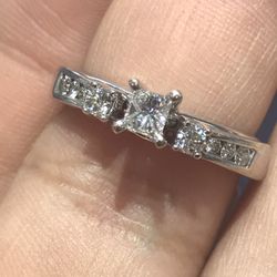 Right Price Engagement Ring 14k White Gold With 0.40ct Princess  Diamonds  Engagement Ring 