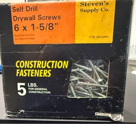 5  lb box 1 5/8” self drilling drywall screws NEW