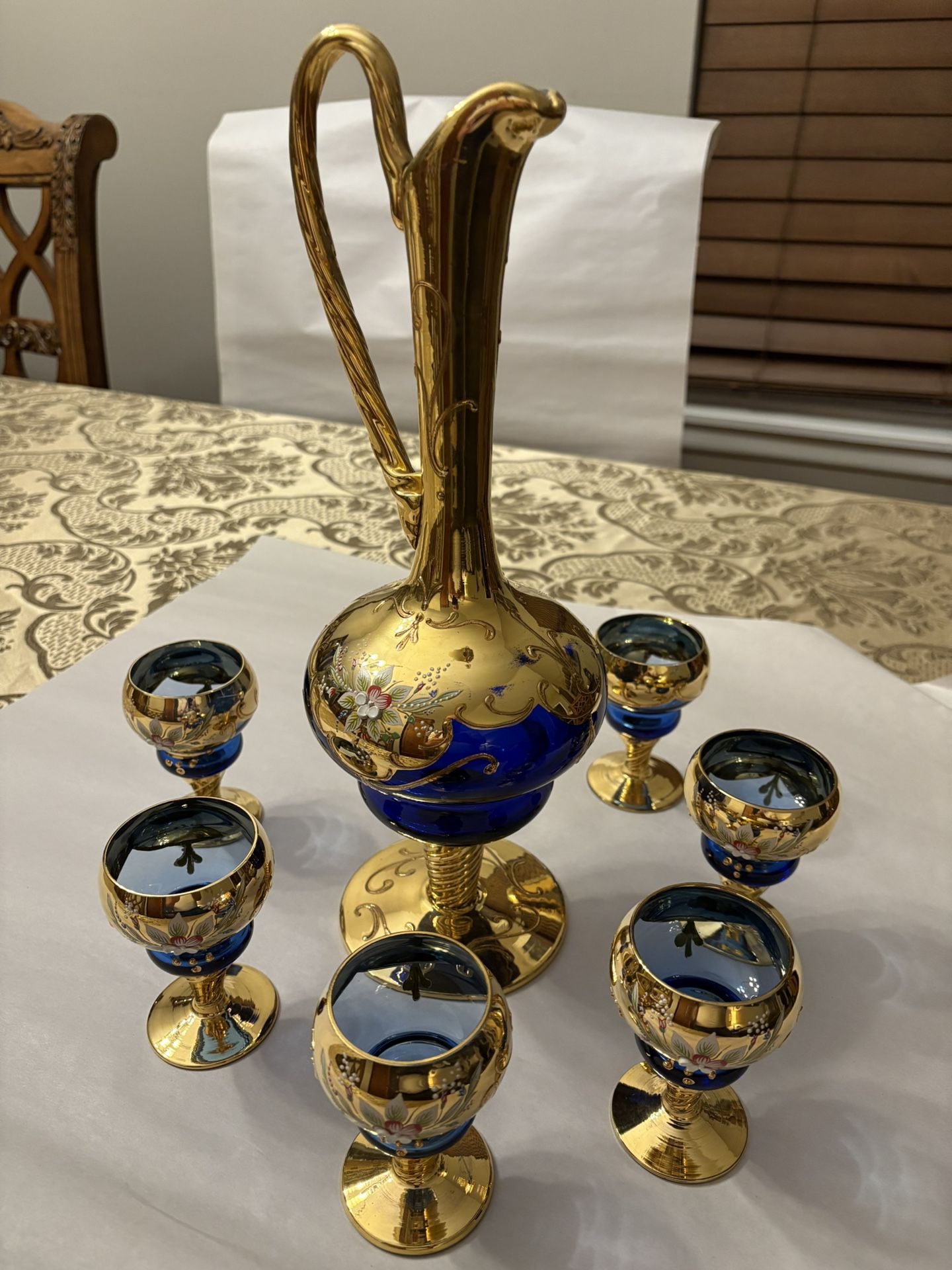 Gold /Blue Glass Set