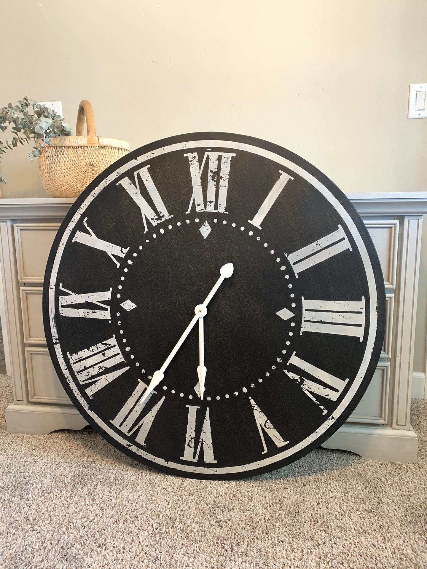 Potato Barn - Black & White Farm Clock