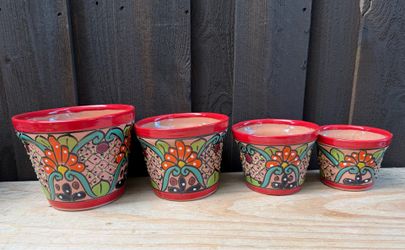 Mexican Talavera Terracota Planters, Pottery, Clay Pots.