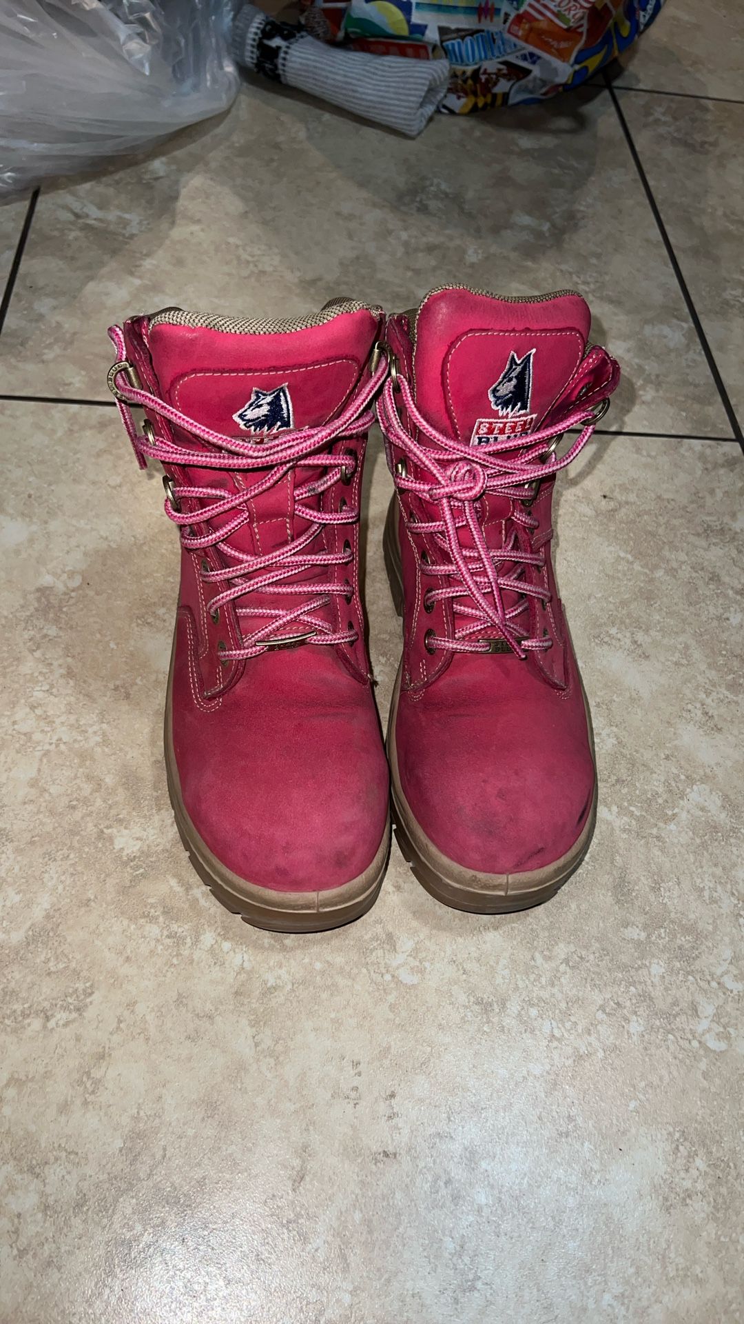 Steel Blue Boots Size 6