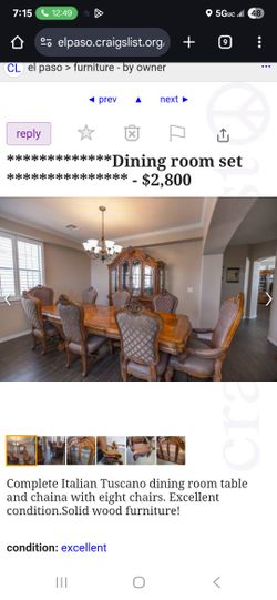 Dining Room Table and China