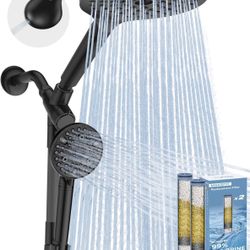 MakeFit Dual Filtered Rain Shower Head Combo, High Pressure Handheld Shower Head with Adjustable Bar - Rainfall Shower Head And Showerhead with Filter