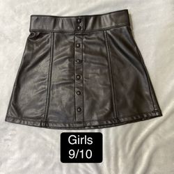 Youth Girls 9/10 Abercrombie Faux Leather Skirt 