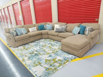 Beige Oversized U Sectional Sofa