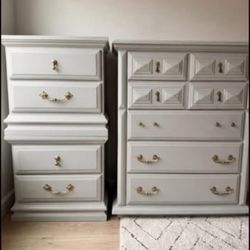 GRAY DRESSER AND NIGHT STANDS 