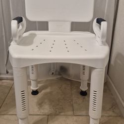 Shower chair with back and arms