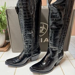 Casanova Crocodile Print Tall Western Boots