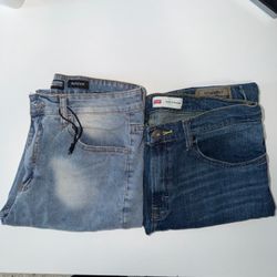 Men’s Jeans Lot 34x30 – Wrangler Slim Straight + Skinny Fit – 2 Pairs
