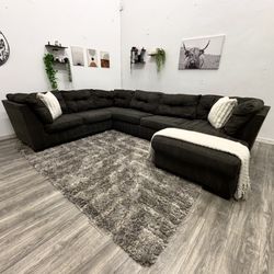 Dark Grey Sectional Couch - Free Delivery 