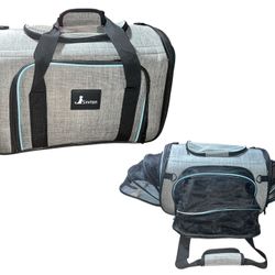 Siivton 4 Sides Expandable Pet Carrier Airline Approved Soft-Sided Dog Cat
