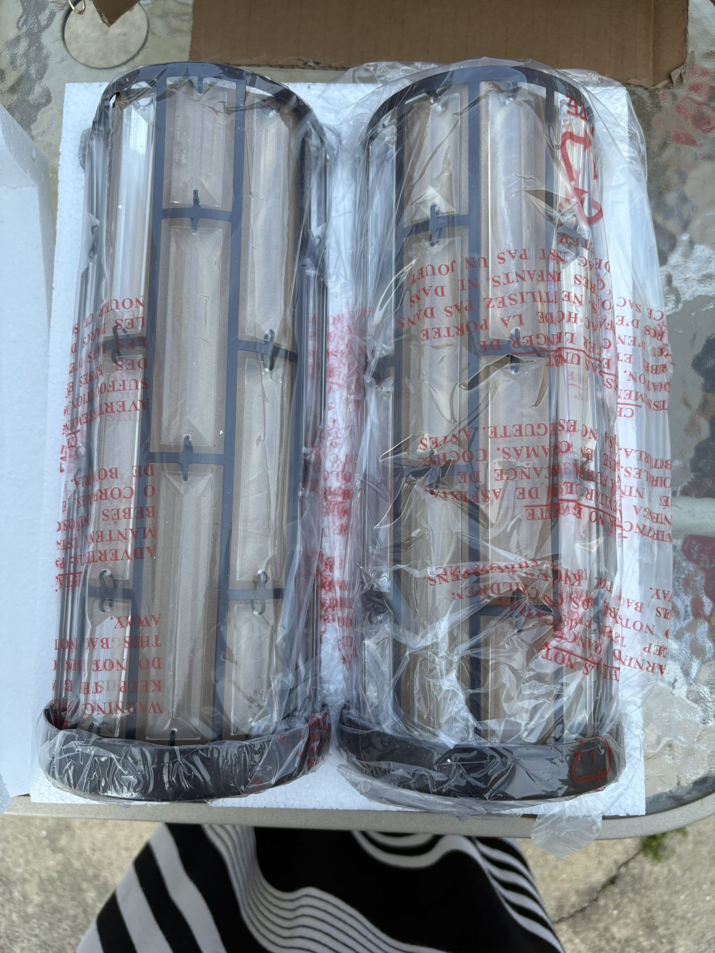 2 Long Black Chandeliers