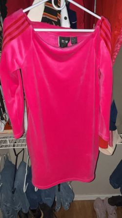 Adidas Pink Velour Long Sleeve Dress