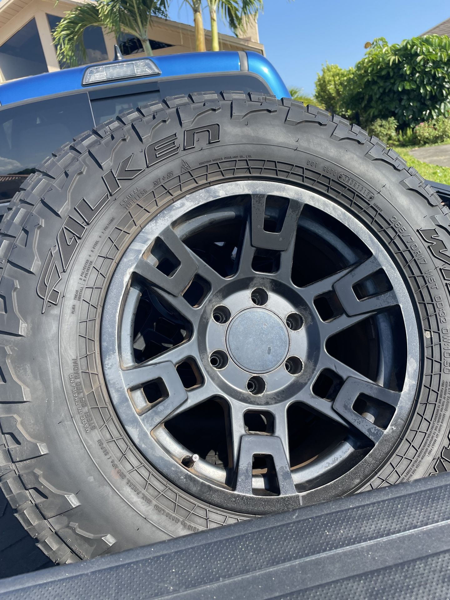 Tacoma Wheels FN FX Matte Black Wheels And Falken Wildpeak Tire Set Of 4 Toyota