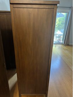 Pottery Barn wood armoire  62 1/2 x 32 1/4 x  21 1/4