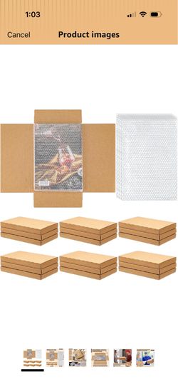 Fullhawl 30 Pack Corrugated Comic Book Mailers 7.8 x 11 x 1.2 Inch with 30 Bubble Bags, Comic Book Shipping Box Easy Fold Cardboard Photo Box for Mail