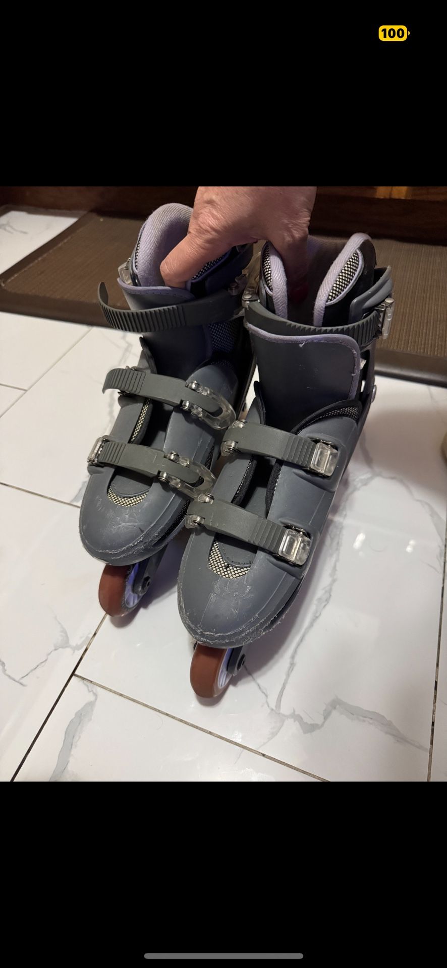 Title: Adjustable Inline Skates - Size 6-9 (Gray) Description: Take your skating experience to the next level with these adjustable inline skates. D