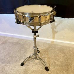 In Upland 91784. Remo Mastertouch 13” piccolo snare drum 2.5” deep good condition heavy duty snare stand $135 Upland 91784