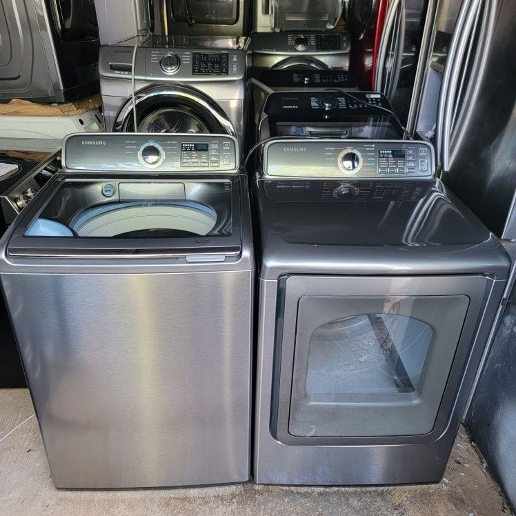 Samsung Stainless Steel Washer And Dryer Set W Steam Electric for Sale in Indianapolis IN OfferUp