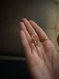 14k gold heart nugget ring