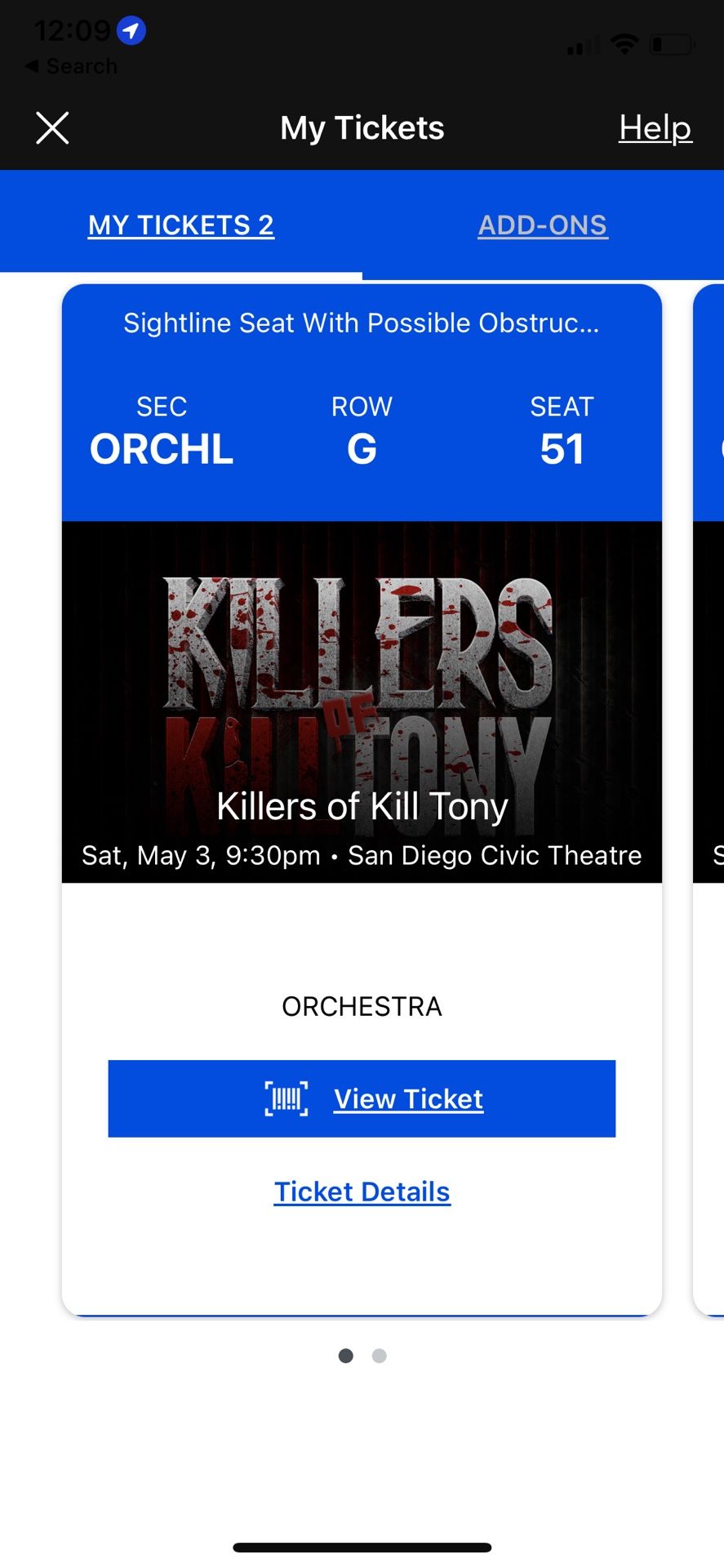 2 Tickets - Killers Of Kill Tony