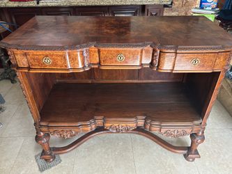 Carved wooden tv/